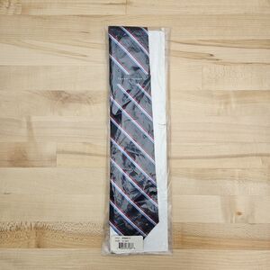 NWT TOMMY HILFIGER Men's SILK TIE Blue Burgundy Stripe NEW MSRP: $69.50